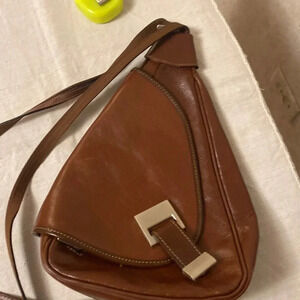 Brown Artisan Leather backpack with adjustable straps